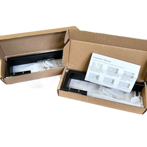 🎁 Pair Hand Towel Bars Modern Metal Matte Black 9” NWT - Picture 3 of 6
